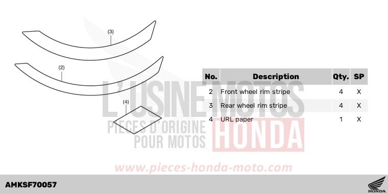 KIT,WHEEL STRIPE SET *R380* de Africa Twin DCT GRAND PRIX RED (R380B) 2023